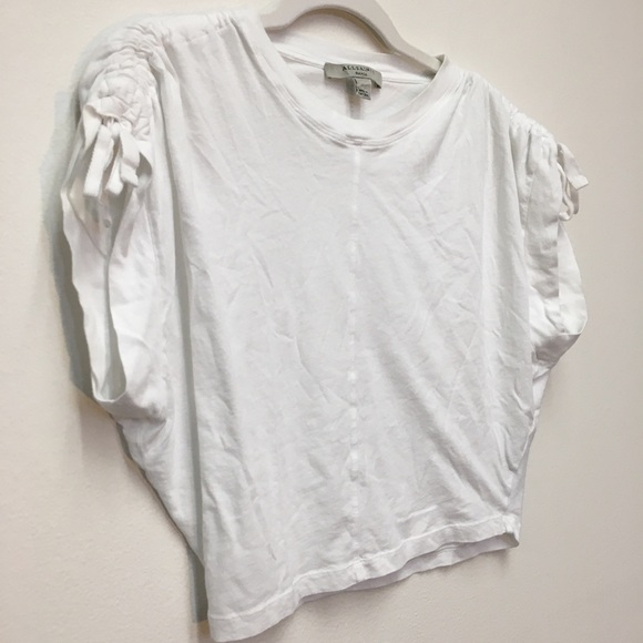 All Saints Muscle Crop T-Shirt Small White 100% Cotton Lightweight Casual - Picture 5 of 9